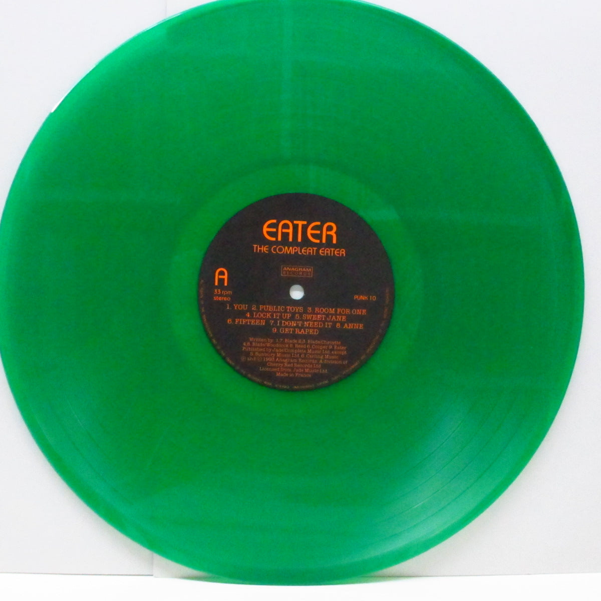 EATER (イーター)  - The Album (UK '93 限定再発「グリーンヴァイナル」LP/ステッカー付ジャケ）'77年ファースト！