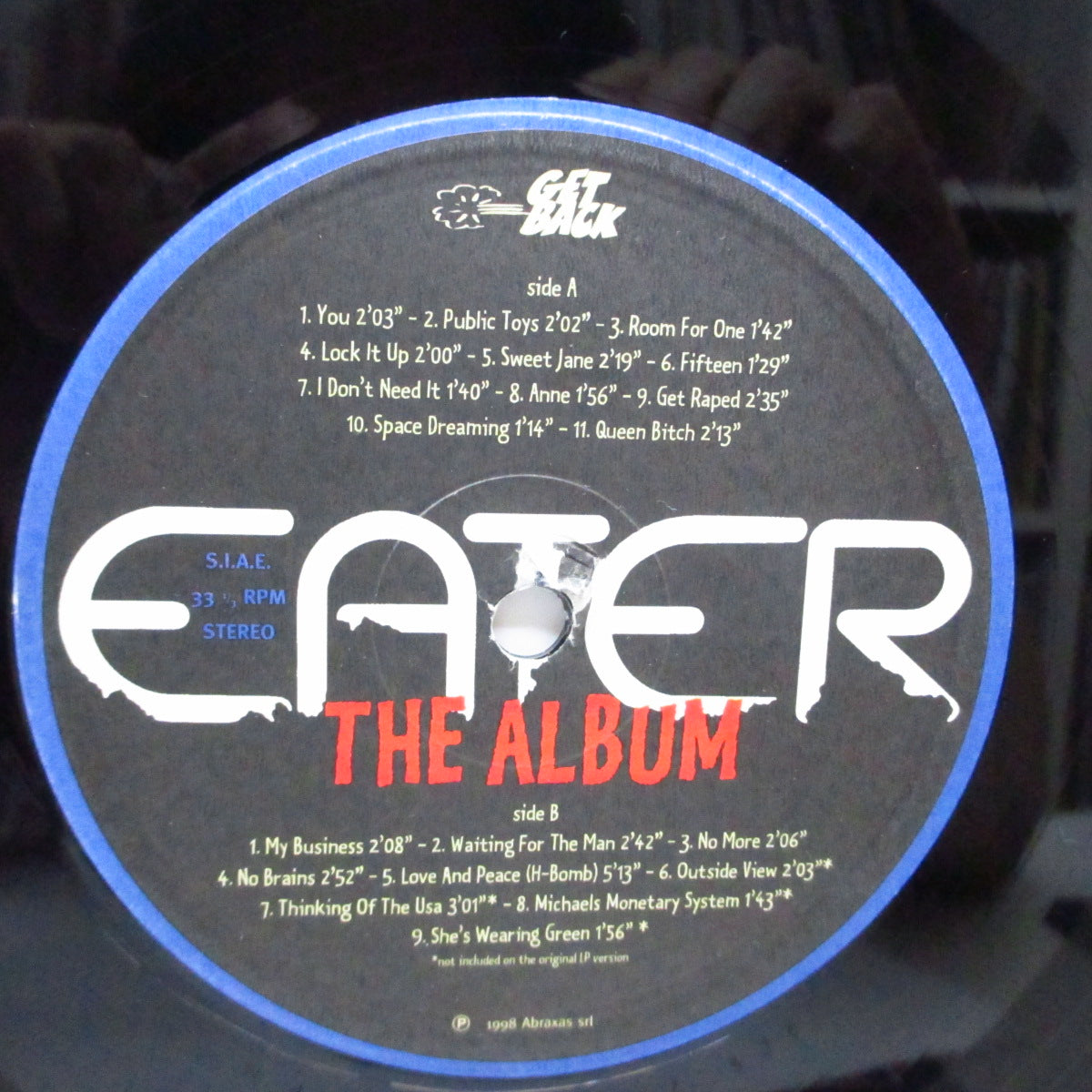 EATER (イーター)  - The Album (Italy '98 再発 LP) '77年ファースト！ボーナス4曲追加！