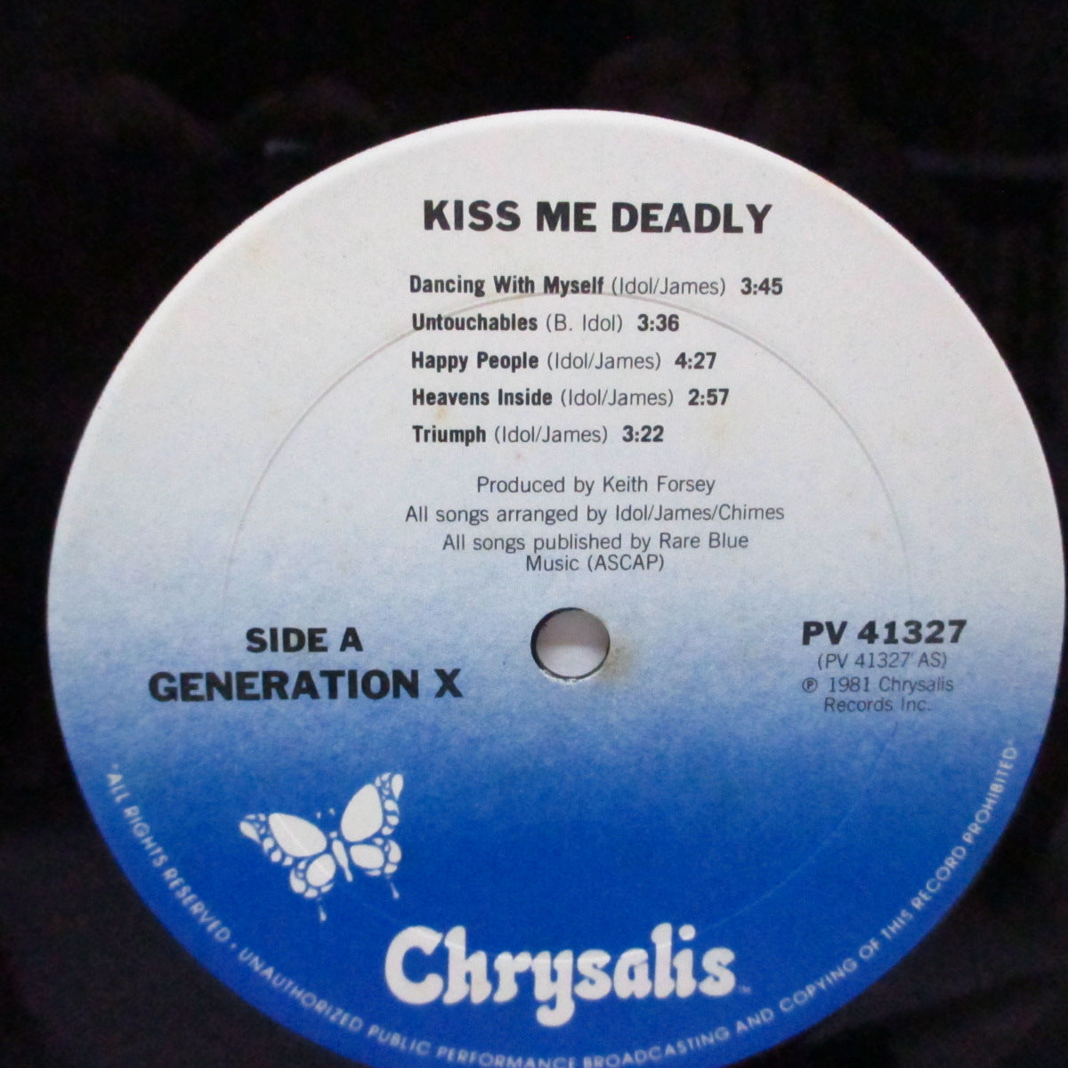 GENERATION X (GEN X) (ジェネレーション X)  - Kiss Me Deadly (US オリジナル「白/青ラベ」LP) '81年サード！