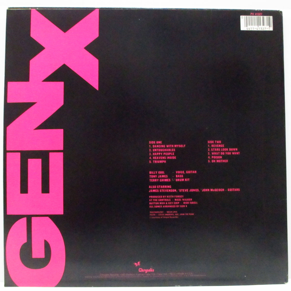 GENERATION X (GEN X) (ジェネレーション X)  - Kiss Me Deadly (US 80's 再発「カラーバタフライ」ラベ LP ) '81年サード！