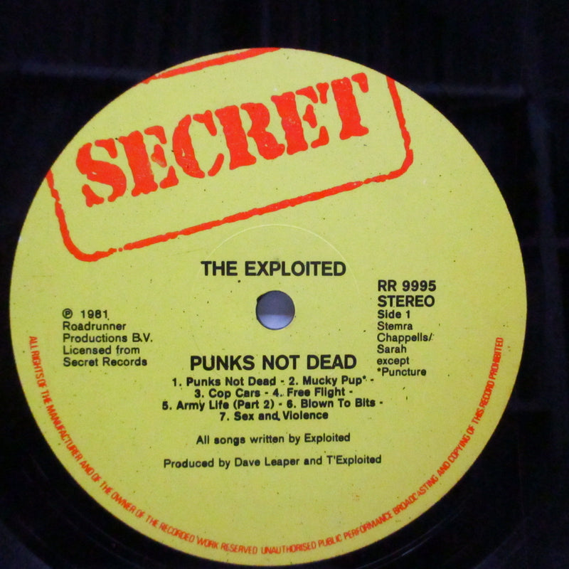 EXPLOITED, THE (ジ・エクスプロイテッド)  - Punks Not Dead (Benelux オリジナル「黄色ラベ」LP)