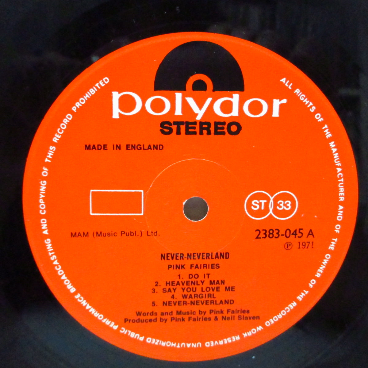 PINK FAIRIES (ピンク・フェリーズ)  - Never Never Land (UK '71 セカンドプレス「黒盤」LP/両面コーティングジャケ）デビューアルバム !
