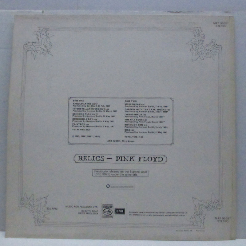 PINK FLOYD (ピンク・フロイド)  - Relics (UK '78 再発 ステレオ LP+表面コーティングジャケ/MFP 50397)