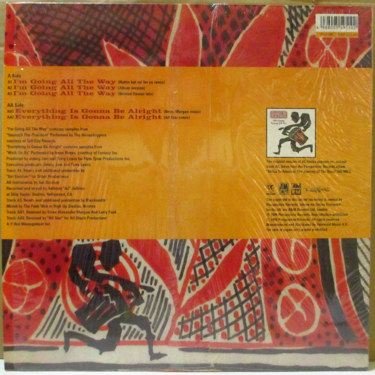 SOUNDS OF BLACKNESS (サウンズ・オブ・ブラックネス)  - I'm Going All The Way +4 (Japan オリジナル 12インチ/レアステッカー付き光沢ジャケ) '94年シングル