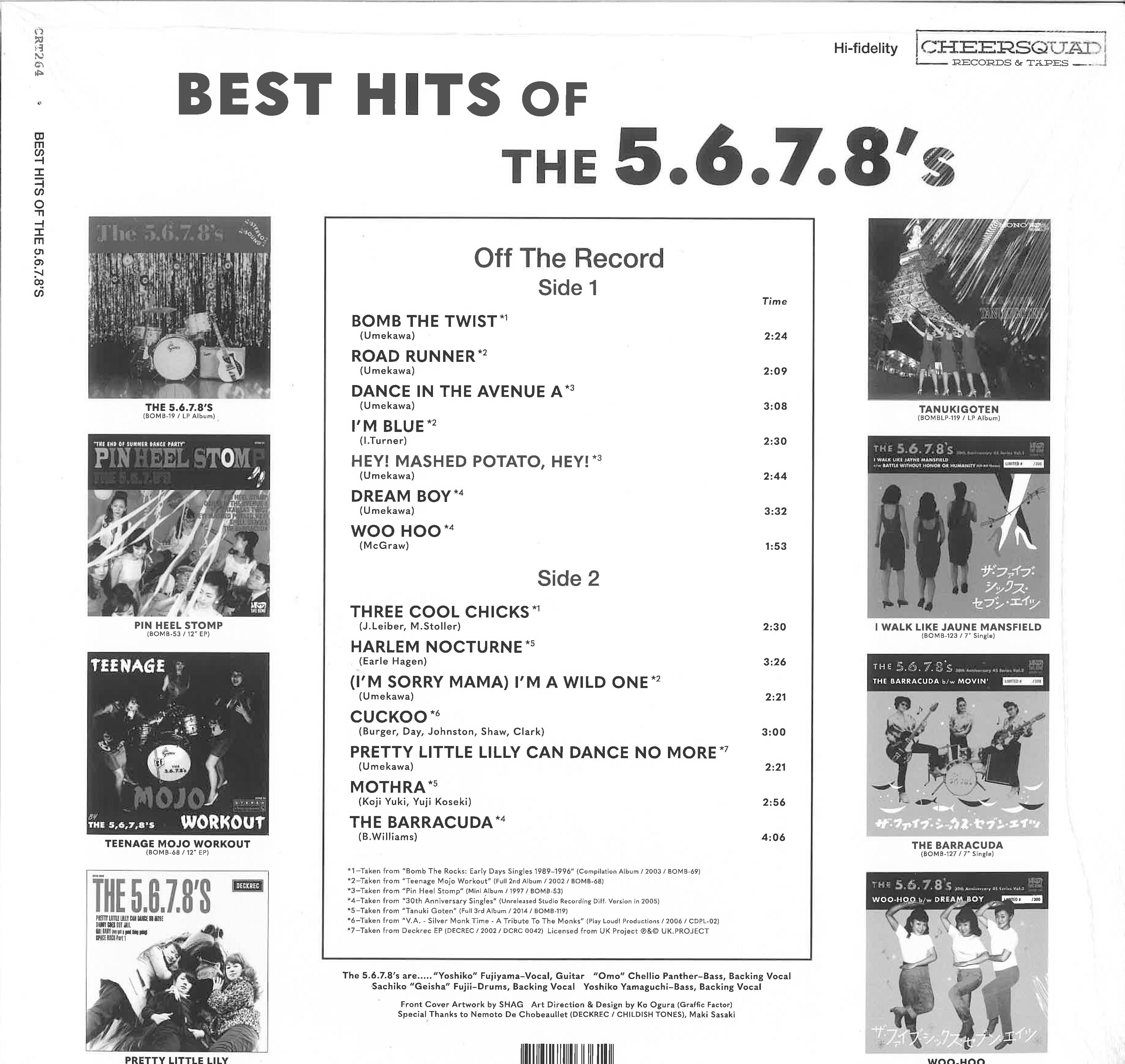 5.6.7.8’S , The  (ザ・ファイブ・シックス・セブン・エイツ)  - Best Hits Of The 5.6.7.8's (OZ ツアー記念100枚限定「黒盤」LP/New) ベスト全14曲 ！