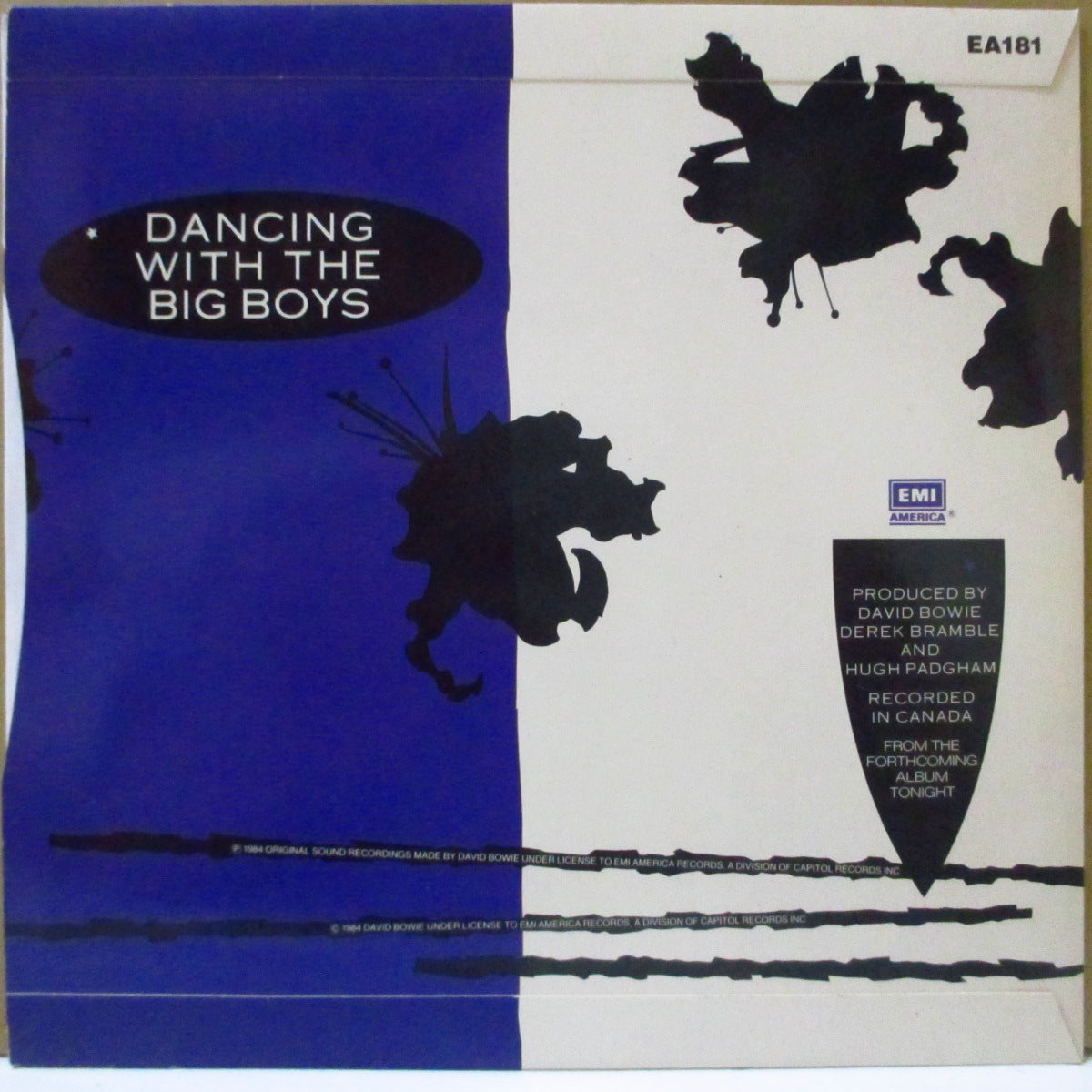 DAVID BOWIE (デヴィッド・ボウイ)  - Blue Jean (UK '84 オリジナル「銀プラクラベ・フラットセンター」 7インチ+光沢固紙ジャケ)