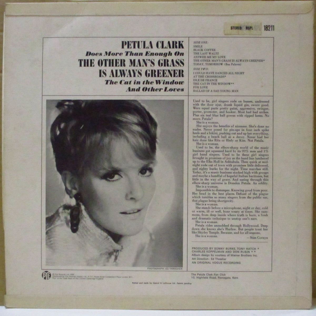 PETULA CLARK (ペトゥラ・クラーク)  - The Other Man's Grass Is Always Greener (UK '68 オリジナル・ステレオ LP/表面コーティング折り返しジャケ) '68年名作！