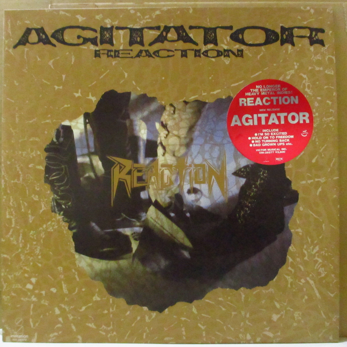 REACTION (リアクション)  - Agitator (Japan オリジナル LP+インサート/レアステッカー付き光沢ジャケ) '86年2ndアルバム