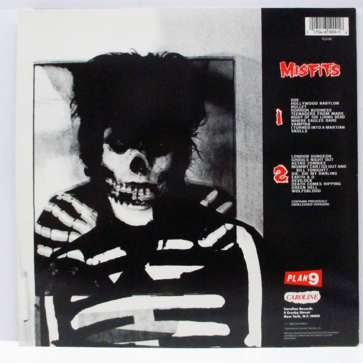 MISFITS (ミスフィッツ)  - Collection I (US '88 初回オリジナル「光に透かすと赤茶色盤」バージョン！」LP) 未発表バージョンを含む20曲 !