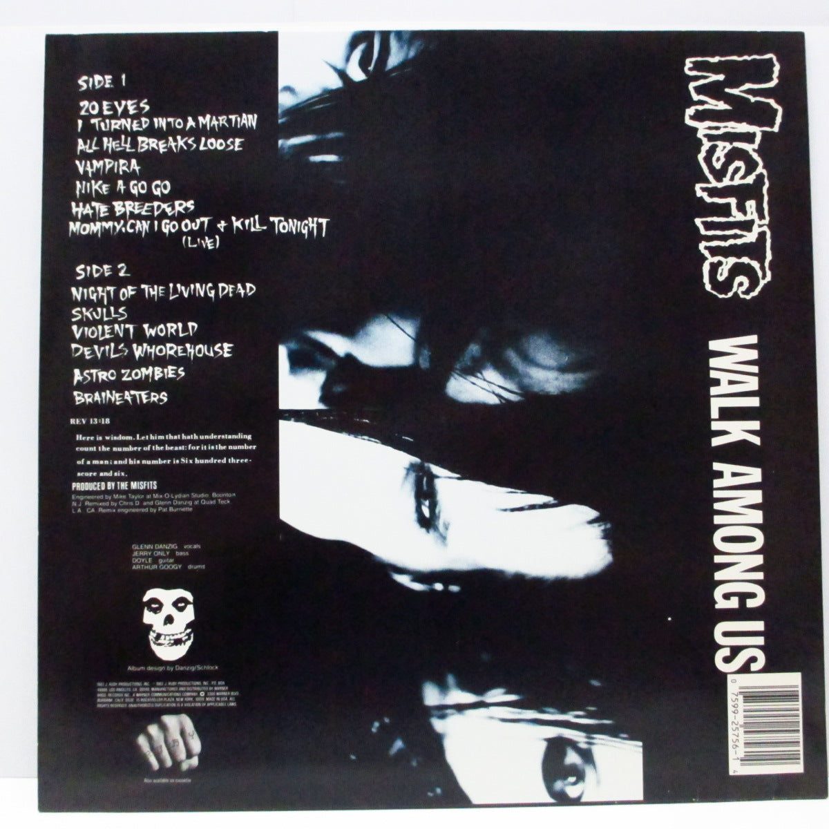 MISFITS (ミスフィッツ)  - Walk Among Us (US '88 正規再発「黄ラベ」LP+インナー、紫ジャケ/ 9 25756-1) '82年ファースト！