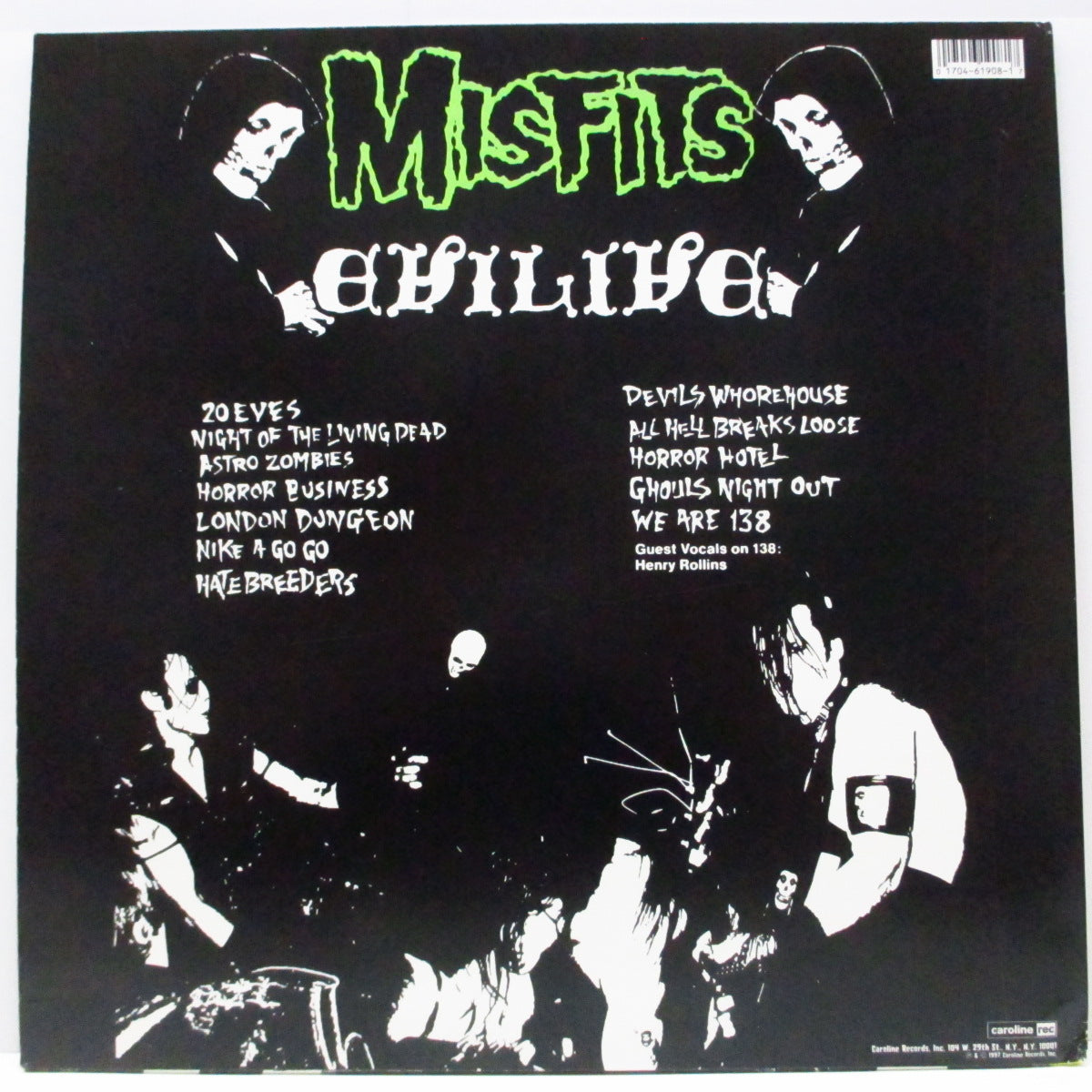 MISFITS (ミスフィッツ)  - Evilive (US '89 正規再発「Evilive Music」出版ラベ LP ) 近年稀な美品！