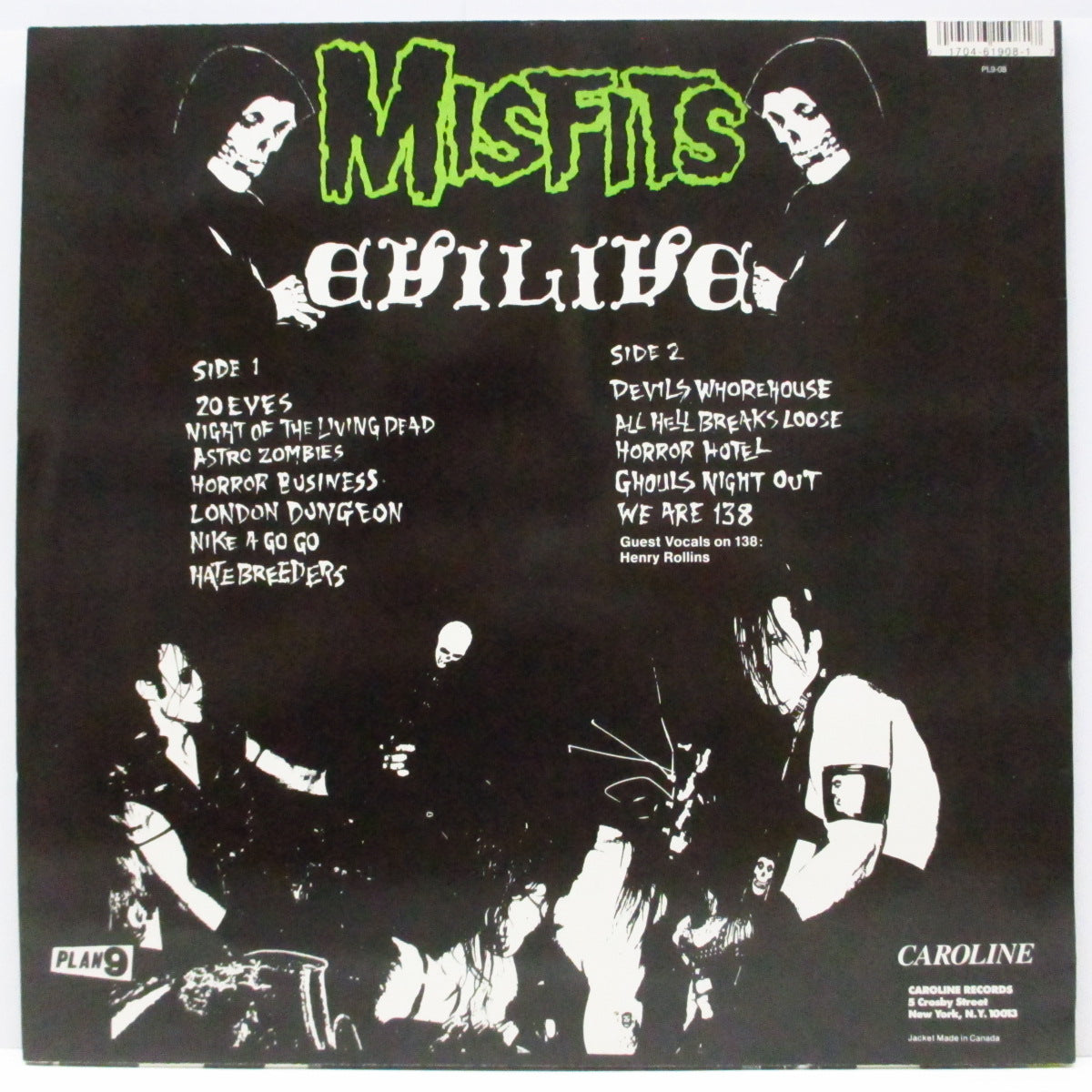 MISFITS (ミスフィッツ)  - Evilive (US '97 正規再発「CAROLINE」ラベ LP ) '81年11〜12月ライブ !