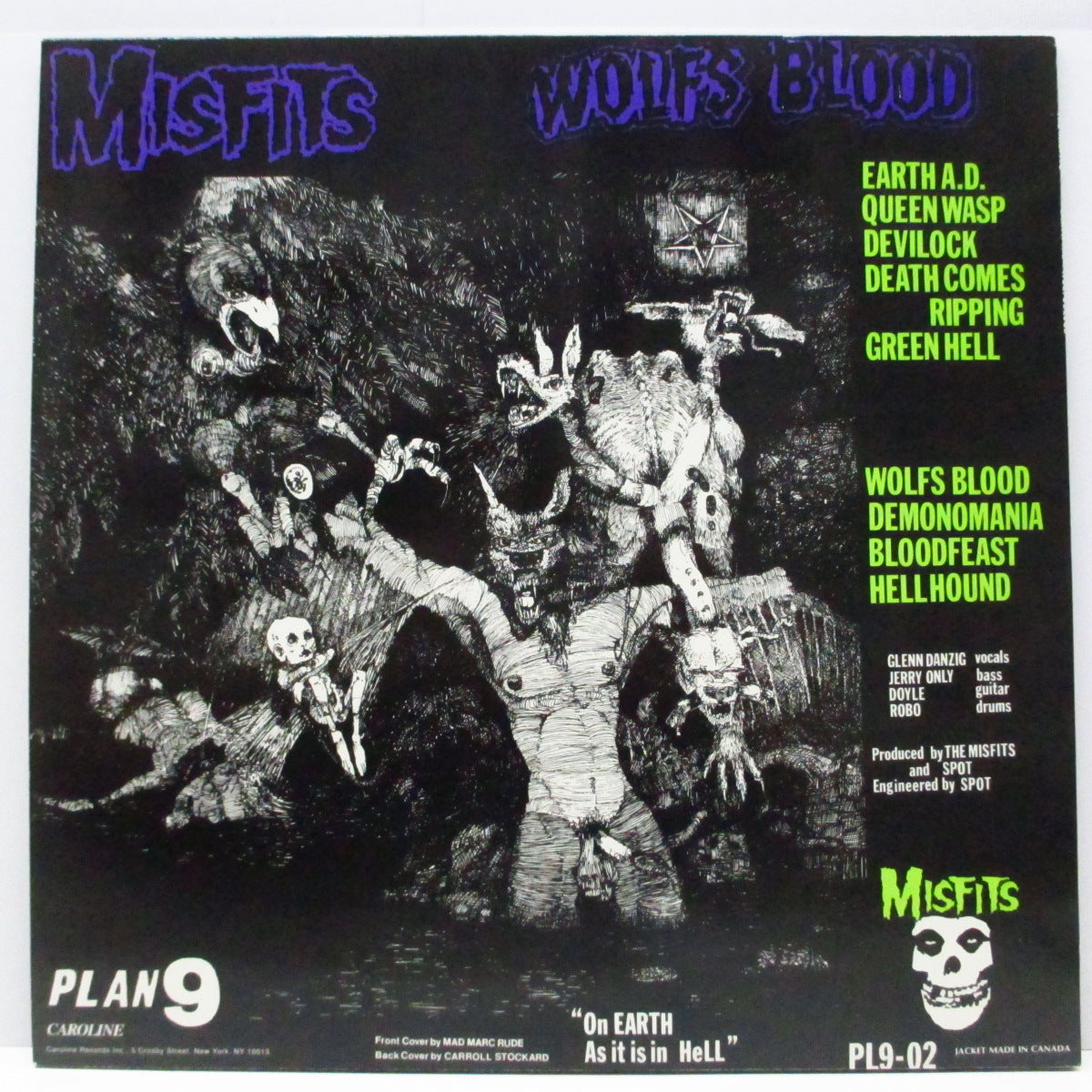 MISFITS (ミスフィッツ)  - Earth A.D. / Wolfs Blood (US '86 正規再発「光に透かすと赤茶色盤 」LP/濃い紫ジャケ )