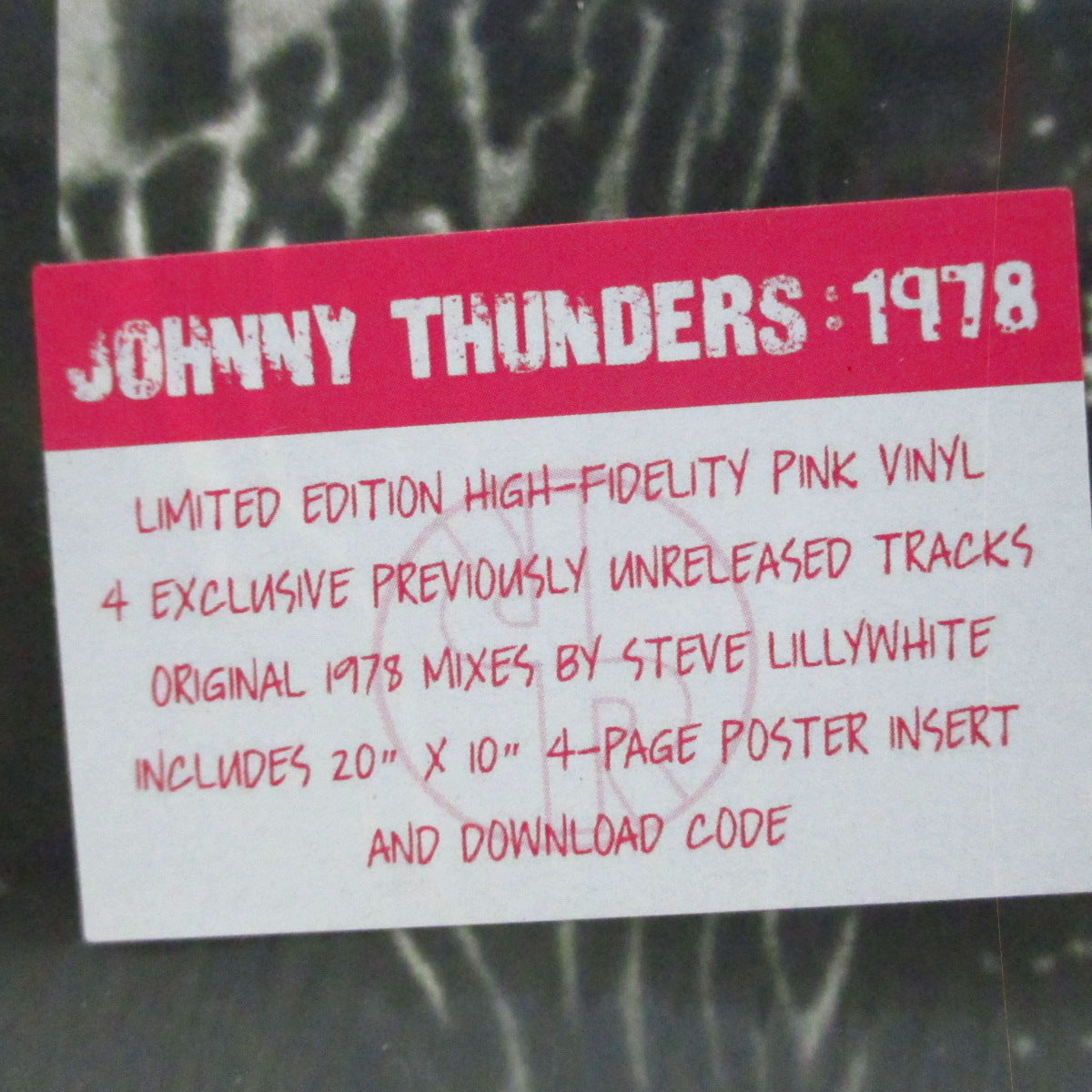 JOHNNY THUNDERS & THE HEARTBREAKERS (ジョニー・サンダース)  - Real Times EP (UK 1,000枚限定「ピンクヴァイナル」10"+ポスターインサート/ステッカー付ジャケ「廃盤 New」)