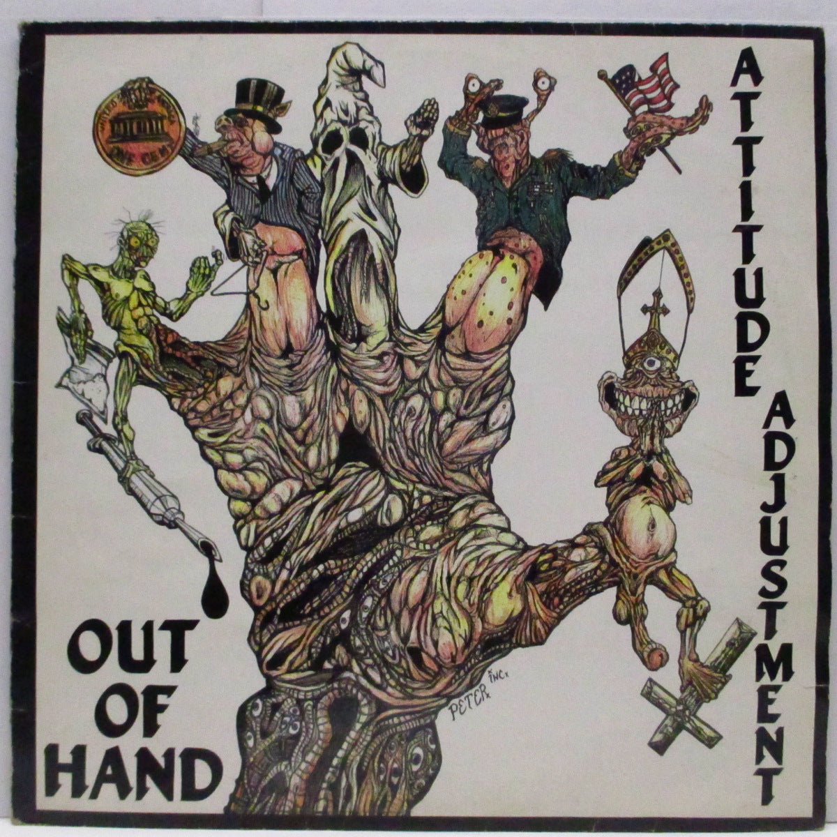 ATTITUDE ADJUSTMENT (アティチュード・アジャストメント)  - Out Of Hand (UK '91 オリジナル LP+インサート）サードアルバム！