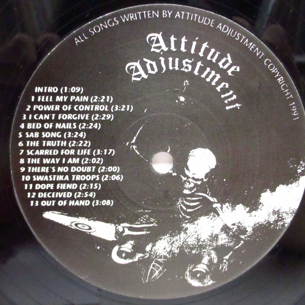 ATTITUDE ADJUSTMENT (アティチュード・アジャストメント)  - Out Of Hand (UK '91 オリジナル LP+インサート）サードアルバム！