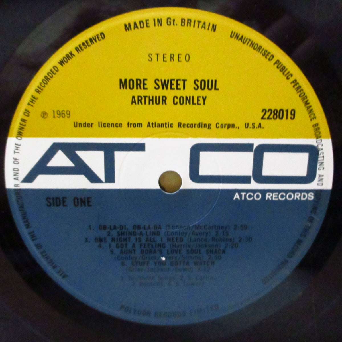 ARTHUR CONLEY (アーサー・コンリー)  - More Sweet Soul (UK '69 オリジナル・ステレオ LP/表面コーティング・ジャケ)「ビートルズ/オブ・ラ・ディ〜」のカバー他最終4作目アルバム。