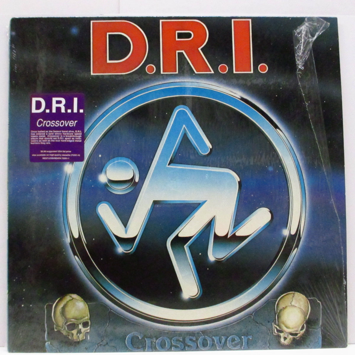 D.R.I. (Dirty Rotten Imbeciles) (ディー・アール・アイ)  - Crossover (US  '87 オリジナル「Restless -Death 赤ラベ」LP+インサート、ステッカー付きジャケ/DEATH 011)