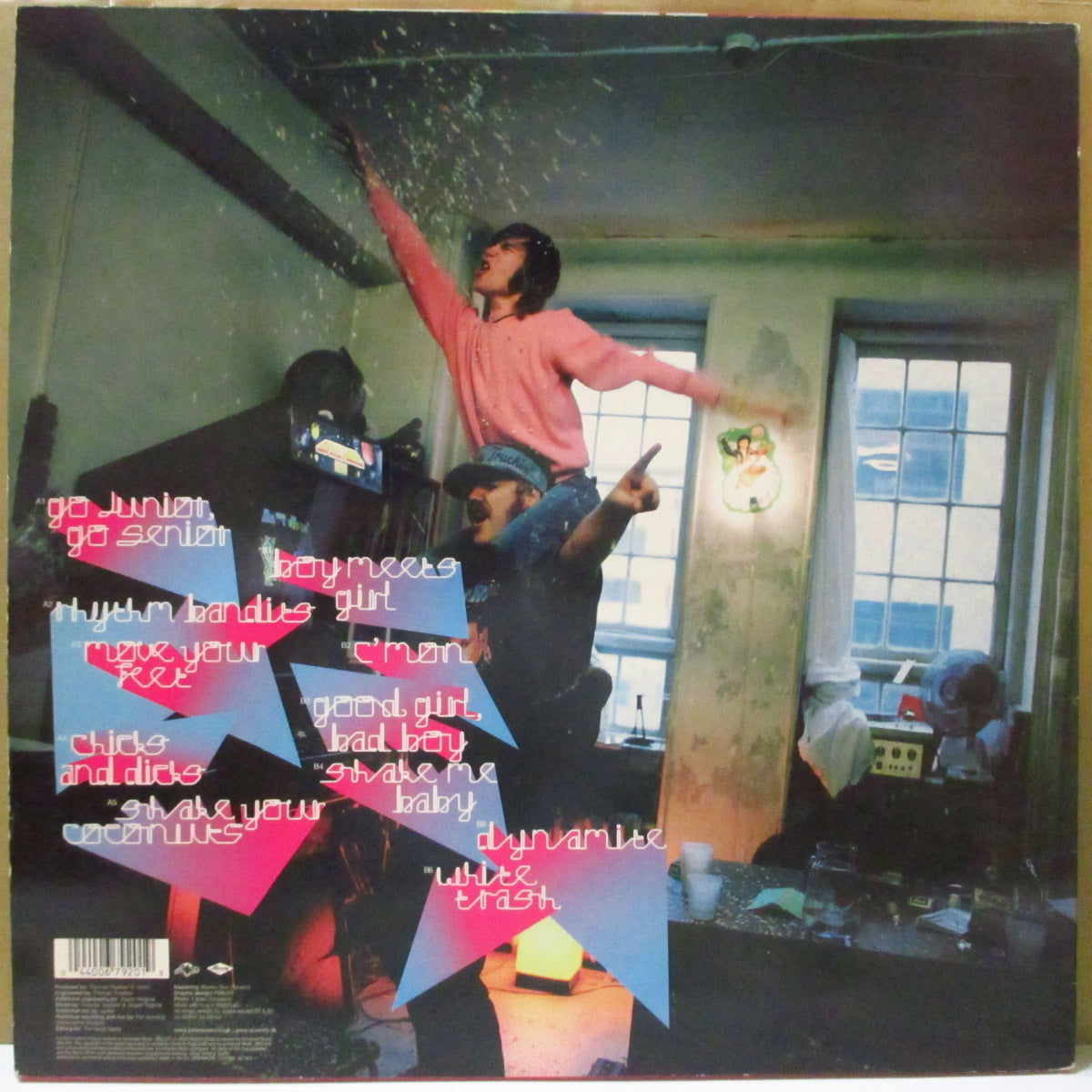 JUNIOR SENIOR (ジュニア・シニア)  - D-D-Don't Don't Stop The Beat (UK オリジナル LP+固紙インナー/宣伝ステッカー付き光沢ジャケ) '03年1stアルバム