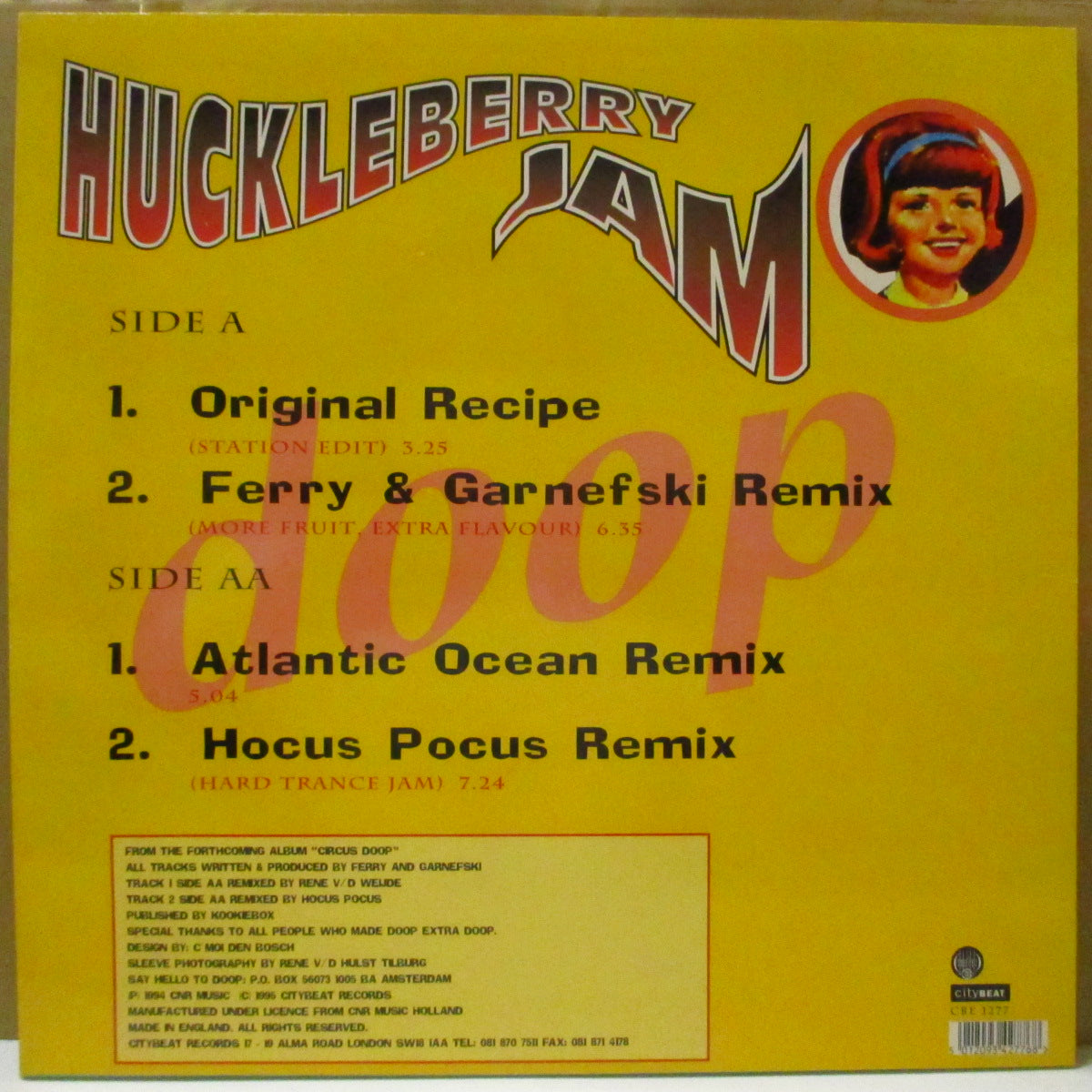 DOOP (ドゥープ)  - Huckleberry Jam (UK '95 オリジナル4曲入り 12インチ)