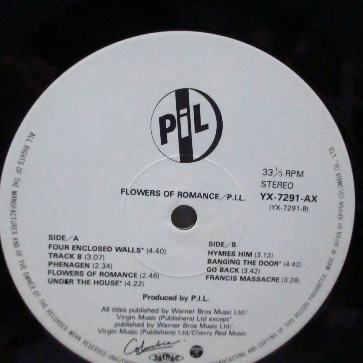 PUBLIC IMAGE LTD (パブリック・イメージ・リミテッド)  - Flowers Of Romance (Japan オリジナル LP+帯）