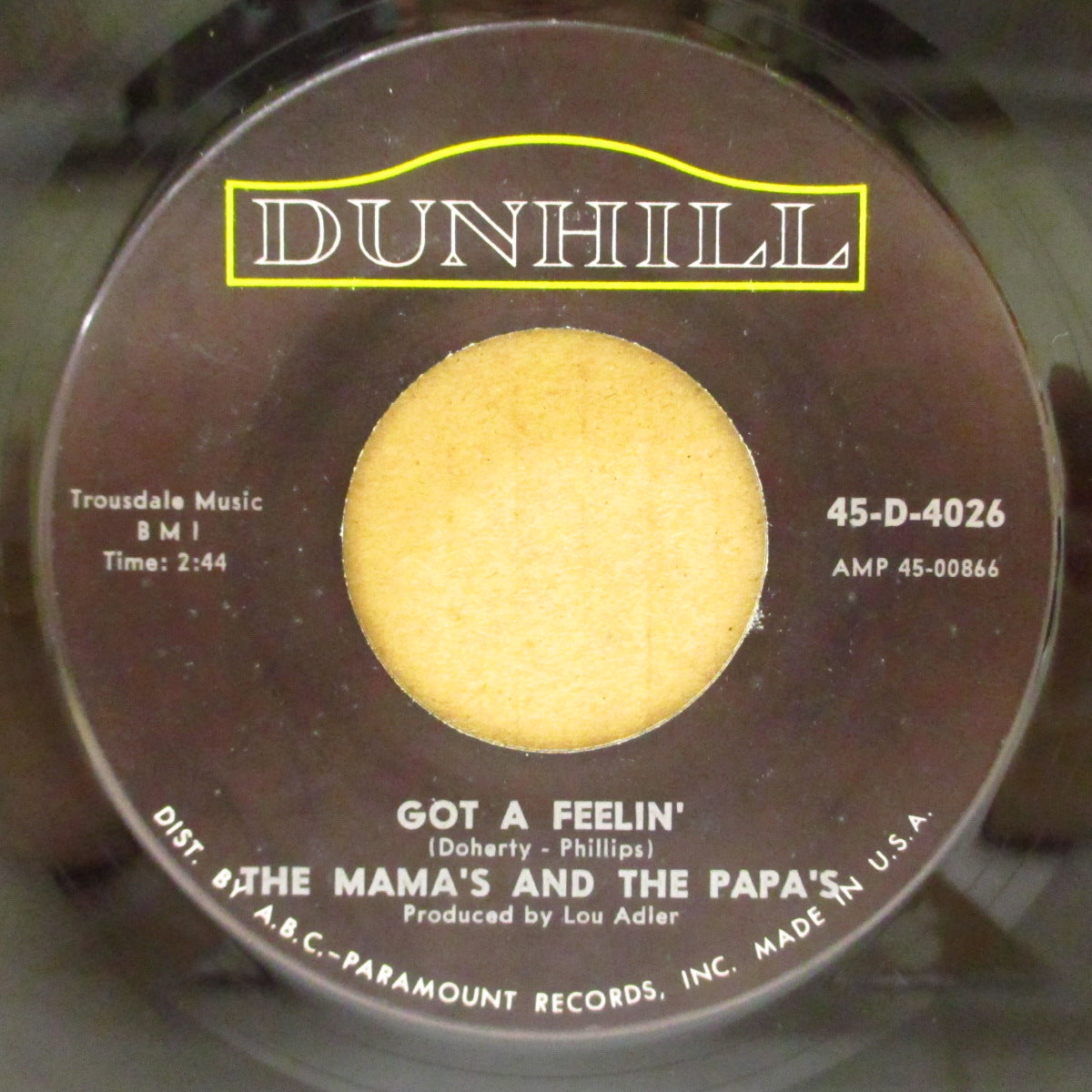 MAMAS & THE PAPAS, THE (ザ・ママス ＆ ザ・パパス)  - Monday, Monday (US '66 オリジナル 7インチ)全米１位フラワー・フォーキーポップ！