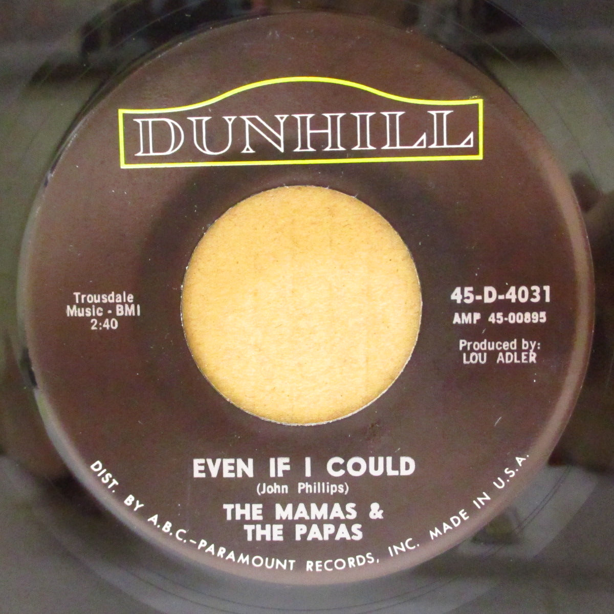 MAMAS & THE PAPAS, THE (ザ・ママス ＆ ザ・パパス)  - I Saw Her Again / Even If I Could (US '66 オリジナル 7")美メロ・ソフトロック名曲