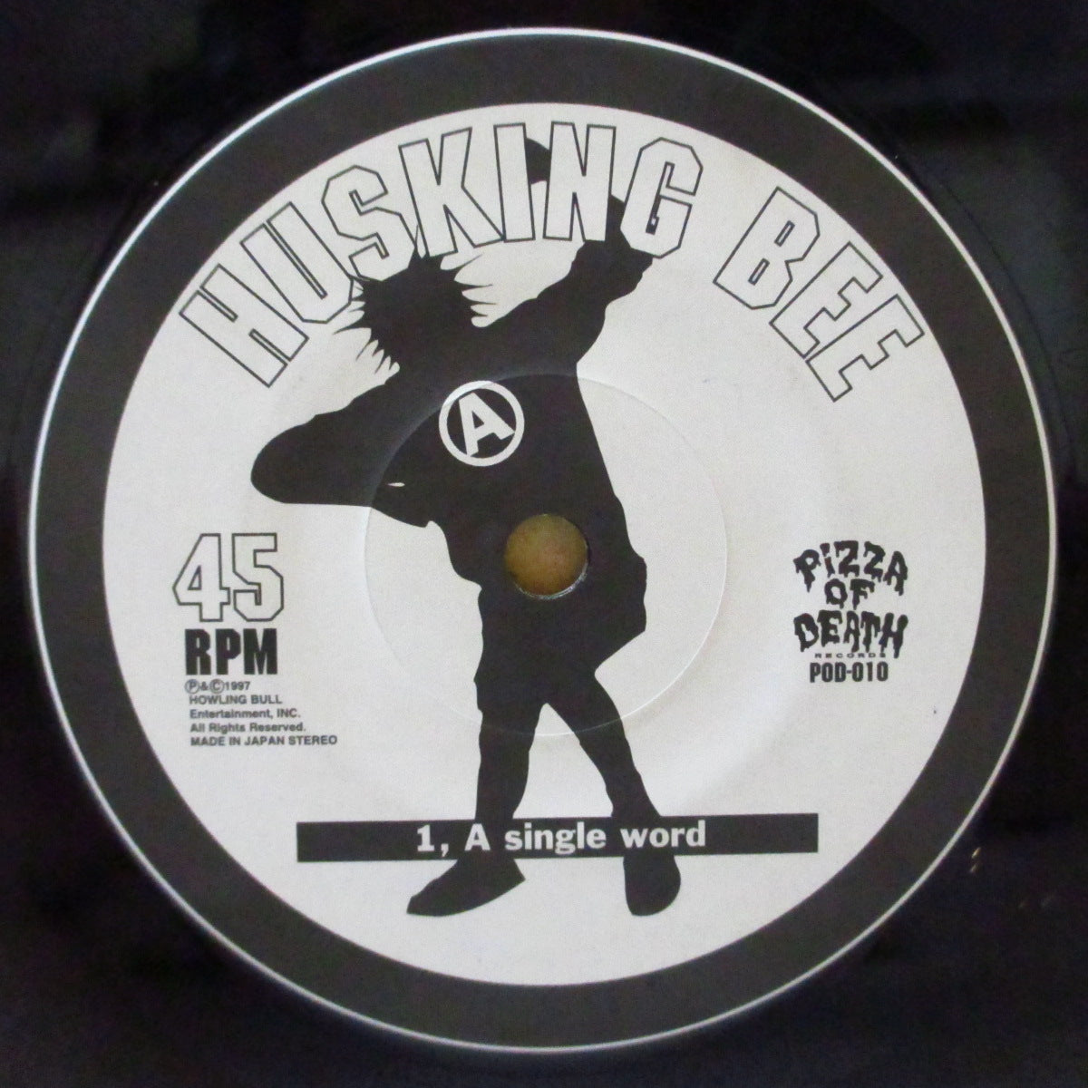 HUSKING BEE (ハスキング・ビー)  - A Single Word +2 (Japan '97 オリジナル3曲入りB面のみ33回転 7インチ+インサート/光沢ソフト紙ジャケ)