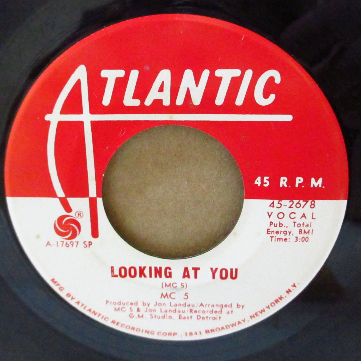 MC 5 (エム・シー・ファイヴ)  - Tonight / Looking At You (US '69 プロモ・赤・白ラベ 7インチ)両面ガレージ・ソウルど名曲！