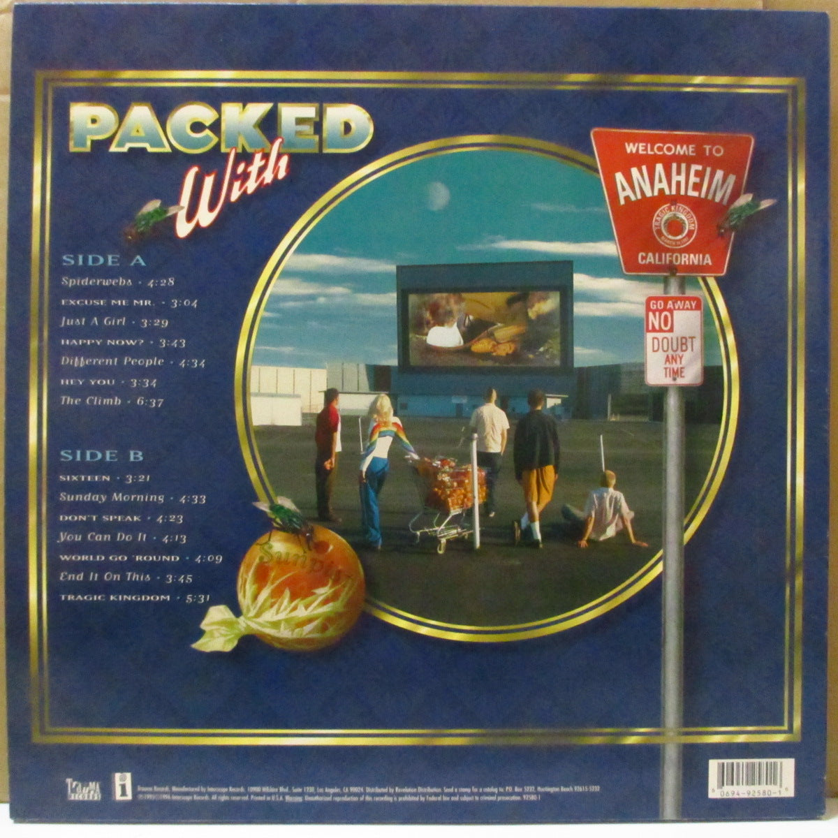 NO DOUBT (ノー・ダウト)  - Tragic Kingdom (US 初回品番（ 92580-1）「黒盤」オリジナル  LP+インサート) '95年3rdアルバム