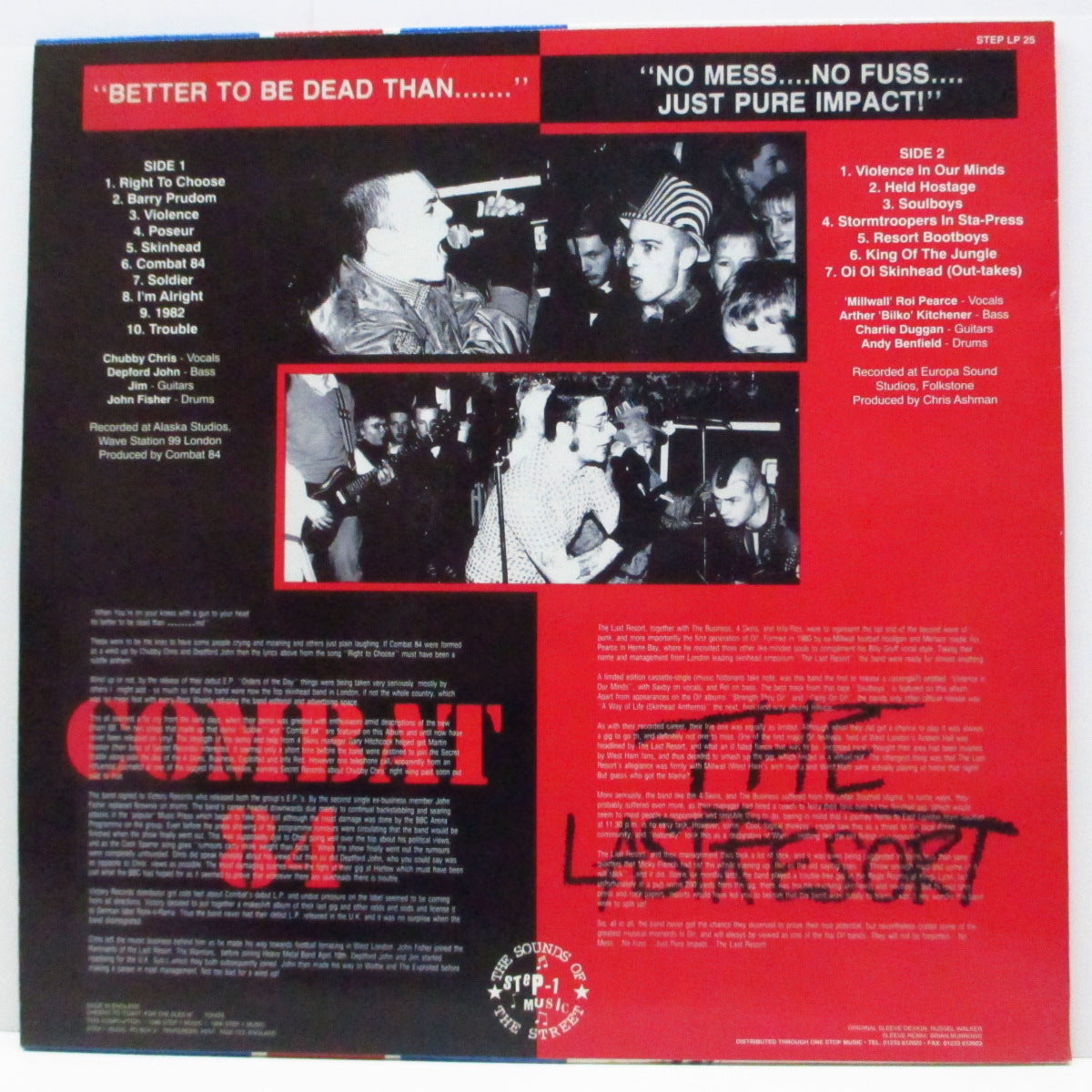 COMBAT 84 / LAST RESORT, THE (コンバット 84 / ザ・ラスト・リゾート)  - Death Or Glory (UK '96 限定再発「ブルーヴァイナル」LP/STEP LP 25)