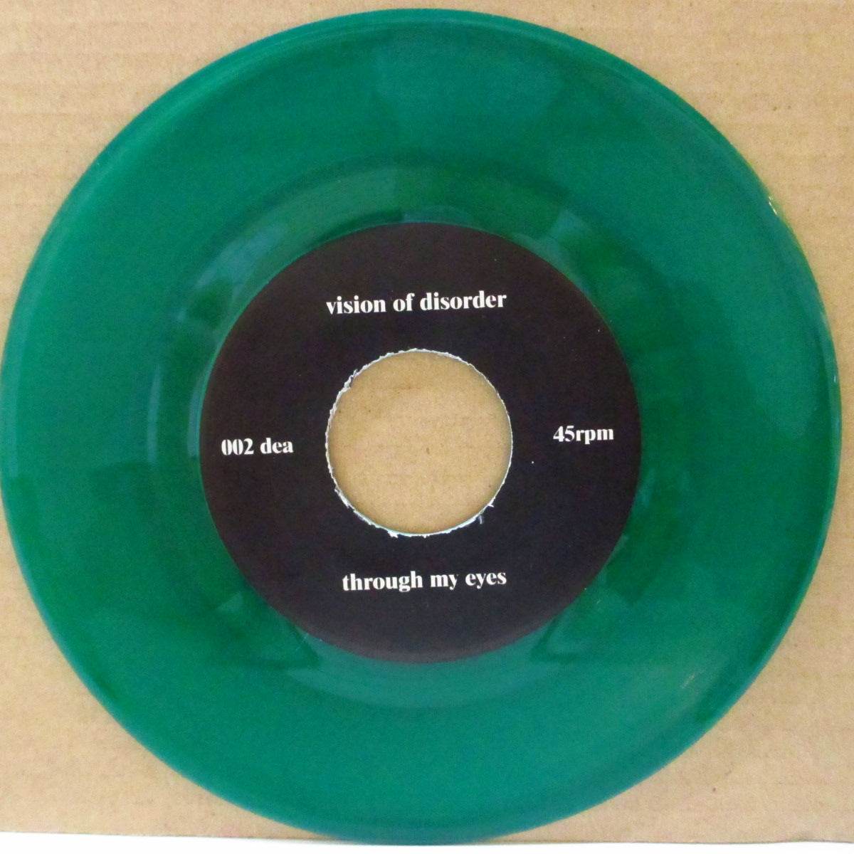 VISION OF DISORDER / ヌンチャク (ヴィジョン・オブ・ディスオーダー / Nunchaku)  - Split : Through My Eyes / おお焼き場は命 (Japan '97 限定1,000枚「緑盤」 7インチ/ナンバリング入り光沢固紙ジャケ)