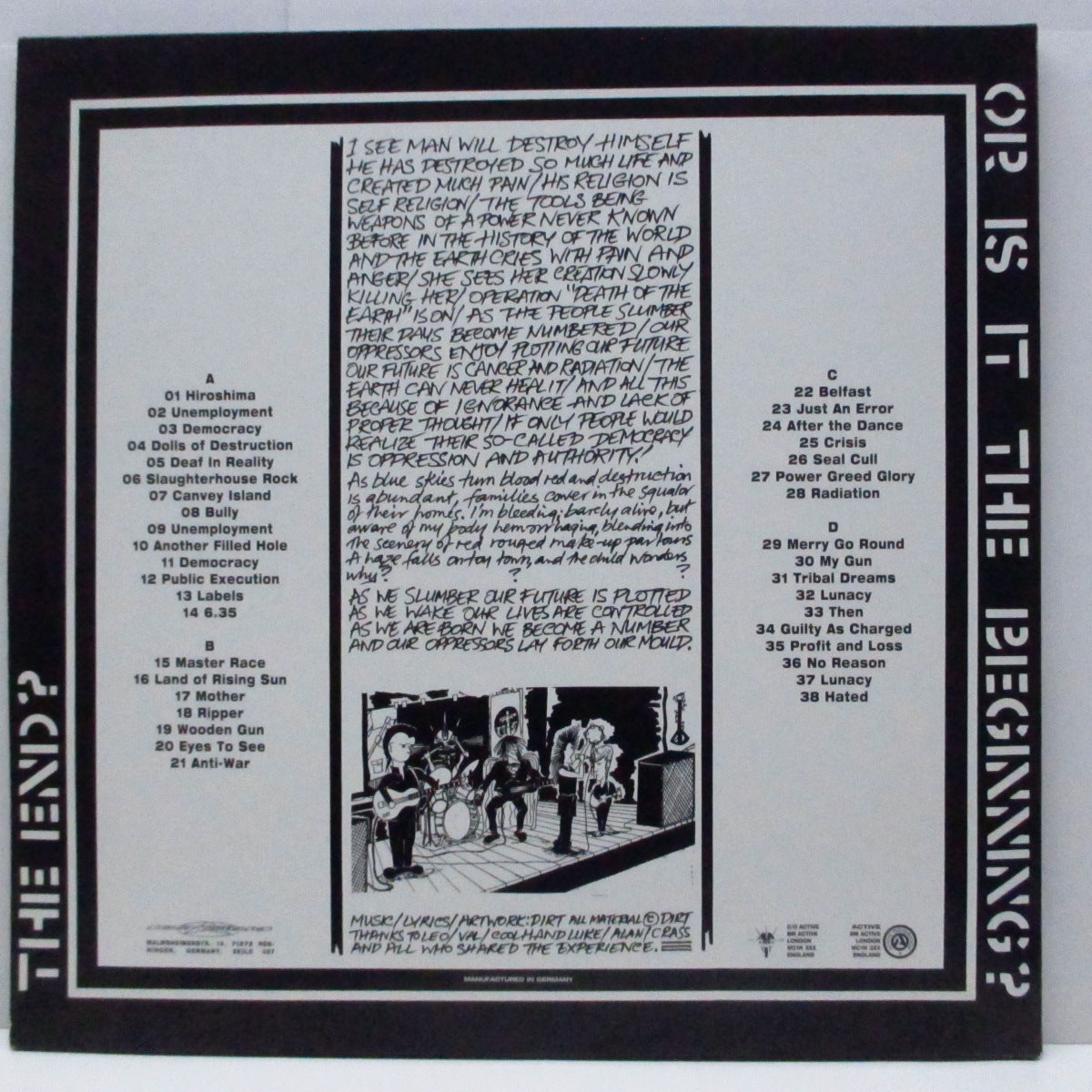 DIRT (ダート)  - Black And White (German オリジナル 2xLP/見開きジャケ) ディスコグラフィー LP !