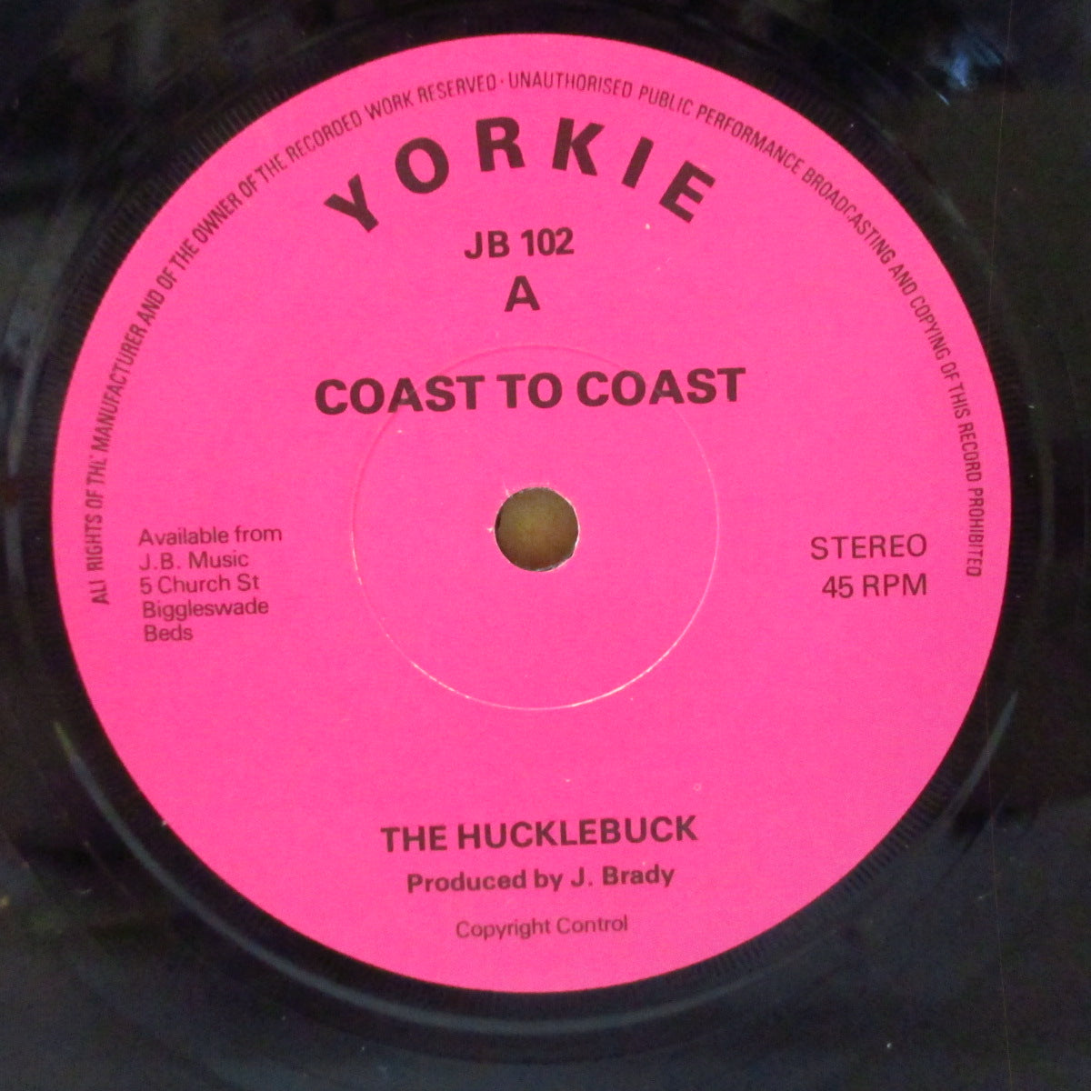 COAST TO COAST (コースト・トゥ・コースト)  - The Hucklebuck (UK 初回Yorkie社オリジナル 7インチ)