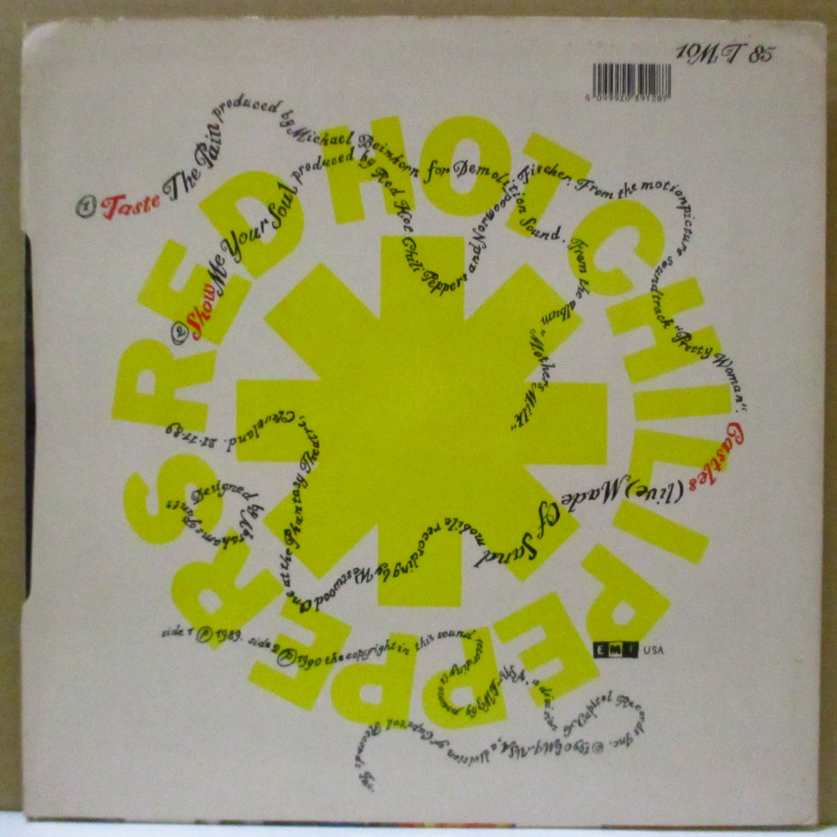 RED HOT CHILI PEPPERS (レッド・ホット・チリ・ペッパーズ)  - Taste The Pain (UK '90 限定正方形シェイプト3曲入り 7インチ+ナンバリング入り光沢固紙ジャケ付き)