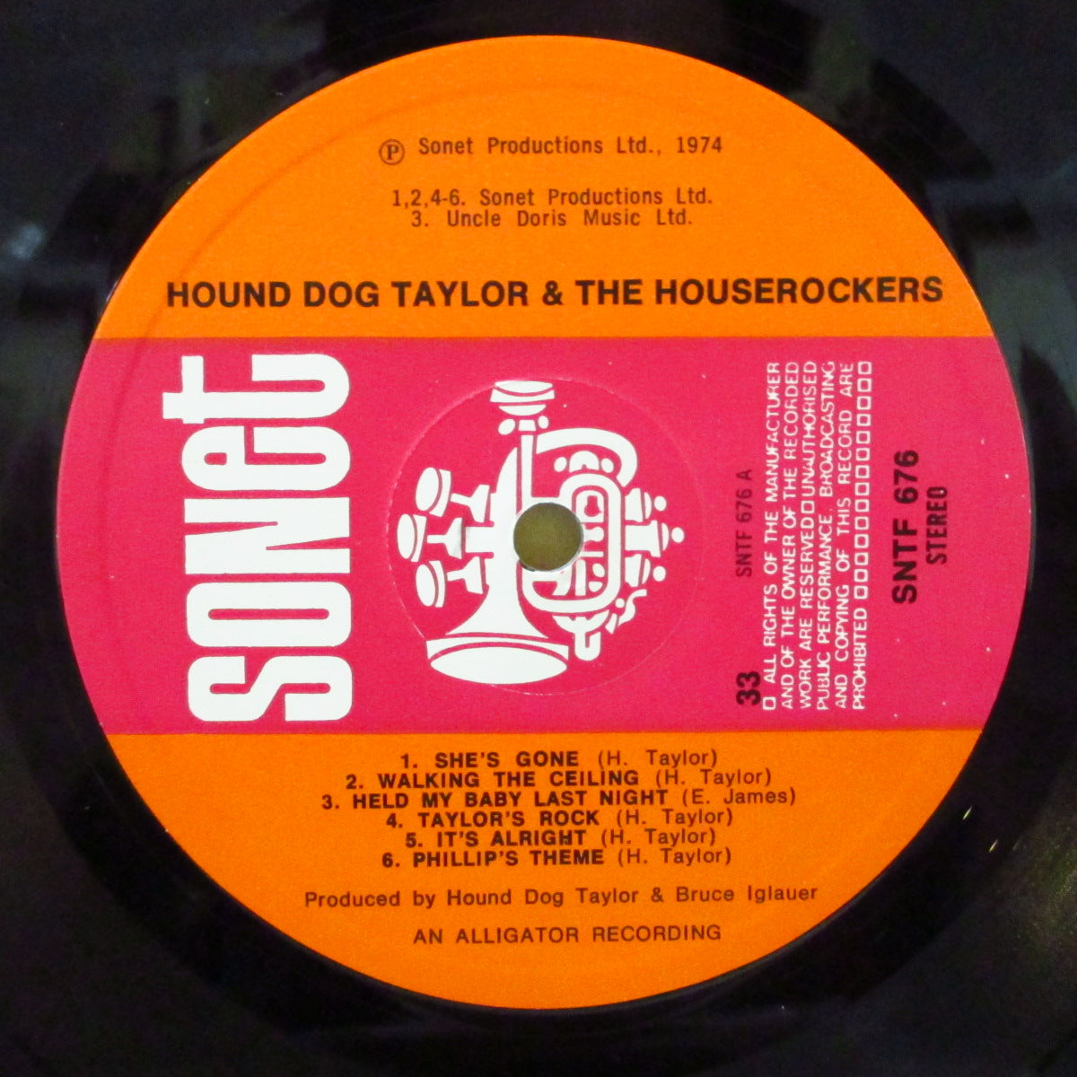 HOUND DOG TAYLOR (ハウンド・ドッグ・テイラー)  - Hound Dog Taylor And The House Rockers (UK '74 初回オリジナル「赤・オレンジ・ラベ」ステレオ LP) 近年稀な美品