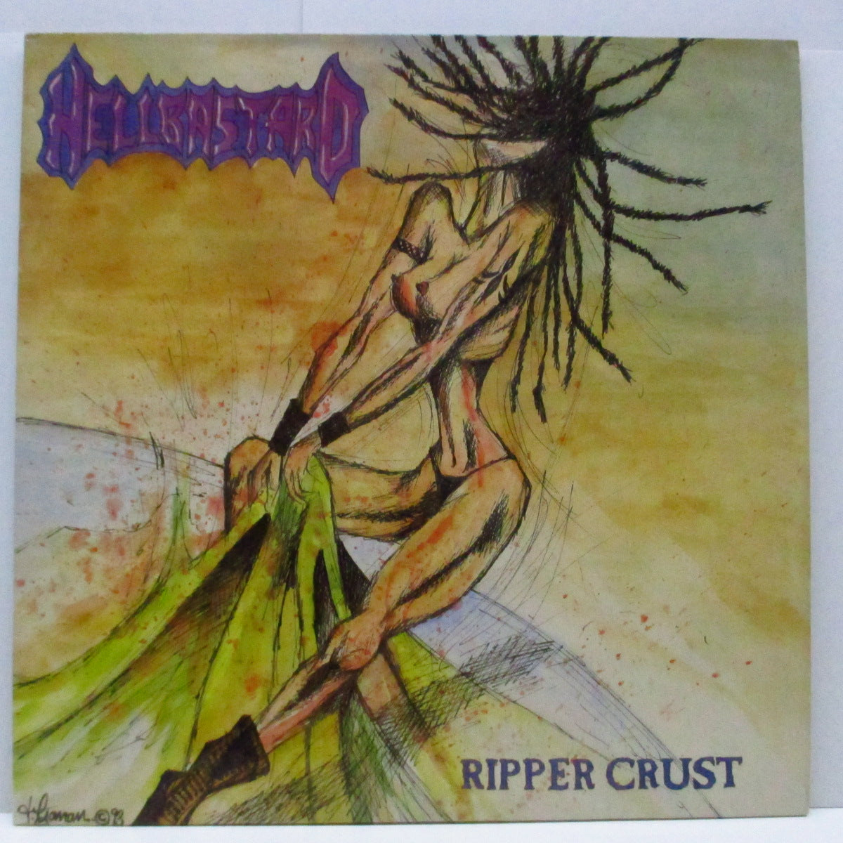 HELLBASTARD (ヘルバスタード)  - Ripper Crust (UK '93 再発「パープルヴァイナル」LP+インナー) '86年ファーストデモ！