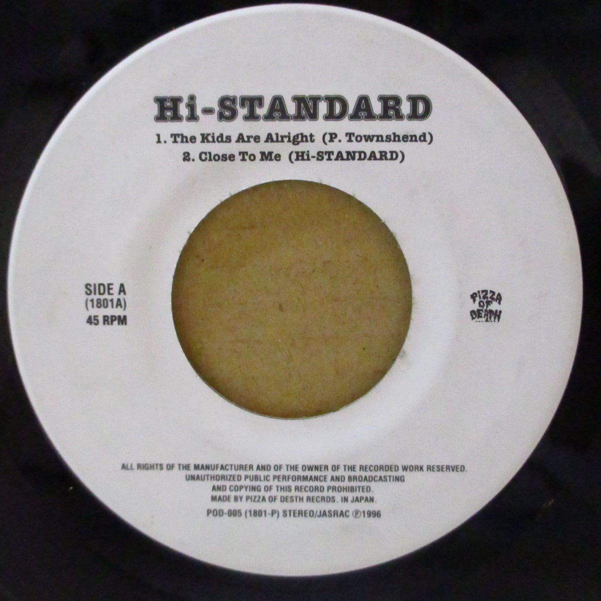 Hi-STANDARD (ハイ・スタンダード)  - The Kids Are Alright +2 (Japan '96 限定3曲入り 7インチ/光沢ソフト紙ジャケ)