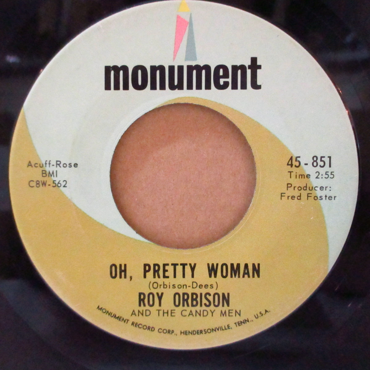 ROY ORBISON (ロイ・オービソン)  - Oh, Pretty Woman (US '64 セカンド・プレス 7インチ/Monument-851)全米、全英1位ヒット曲
