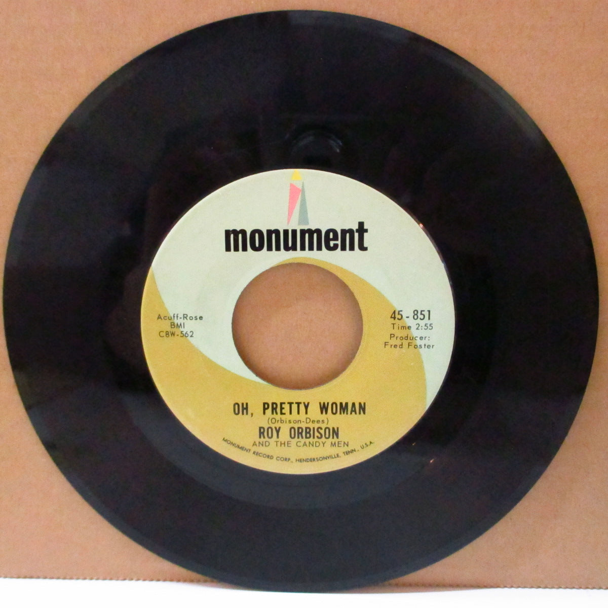 ROY ORBISON (ロイ・オービソン)  - Oh, Pretty Woman (US '64 セカンド・プレス 7インチ/Monument-851)全米、全英1位ヒット曲