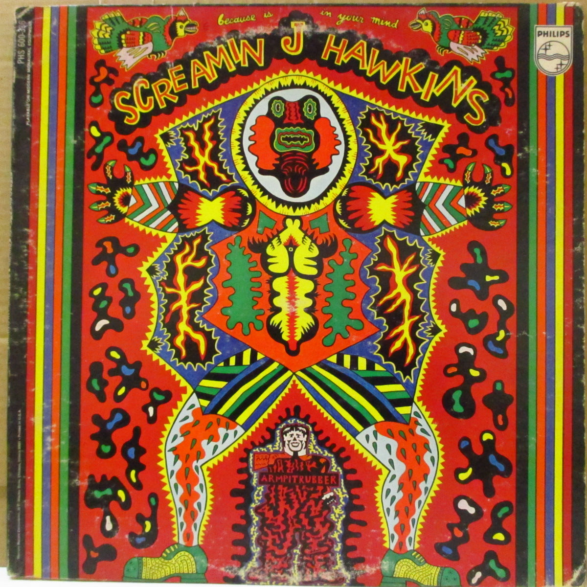 SCREAMIN' JAY HAWKINS (スクリーミン・ジェイ・ホーキンス)  - Because Is In Your Mind (US '70 オリジナル・ステレオ LP)VooDooにどんばまりの全12曲！