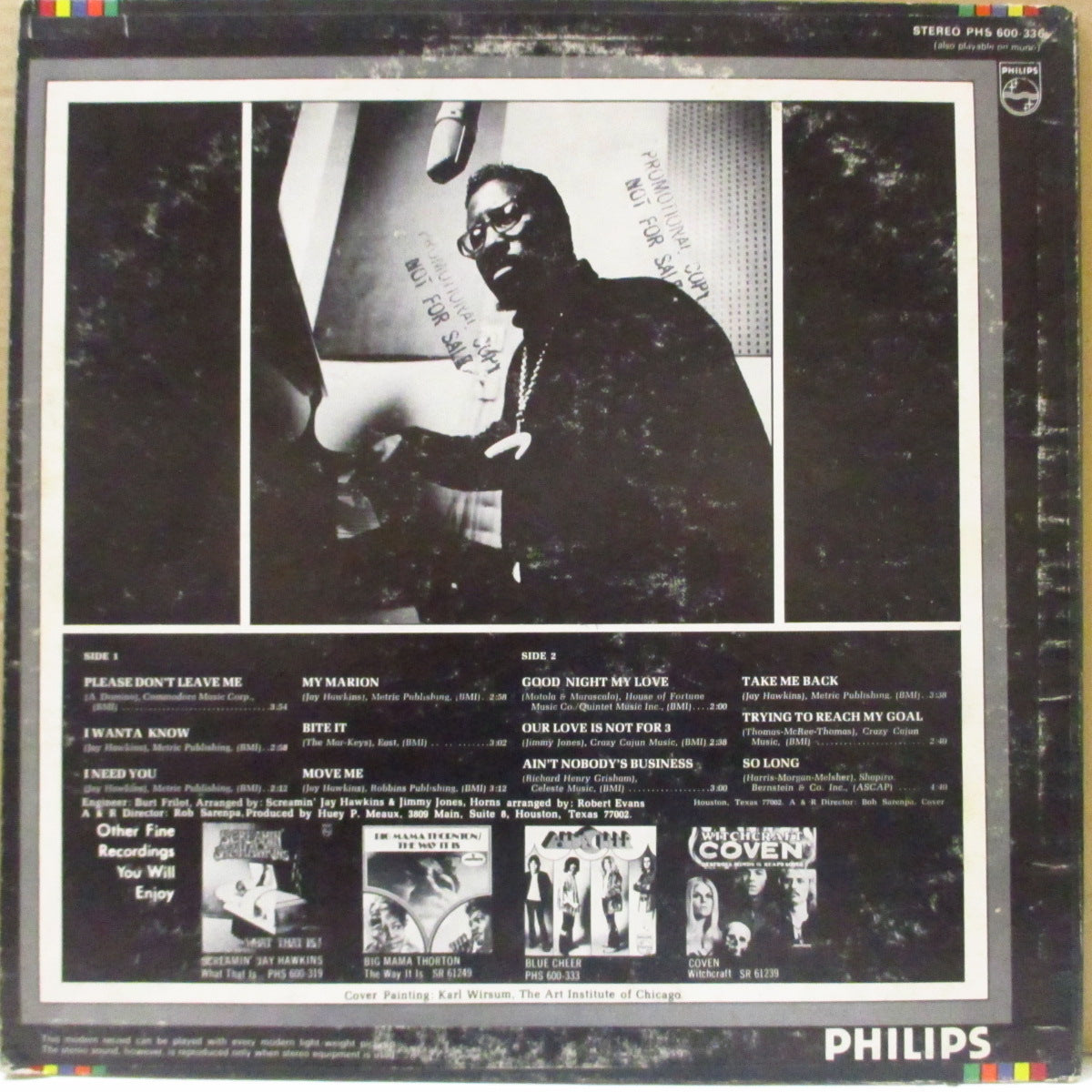 SCREAMIN' JAY HAWKINS (スクリーミン・ジェイ・ホーキンス)  - Because Is In Your Mind (US '70 オリジナル・ステレオ LP)VooDooにどんばまりの全12曲！