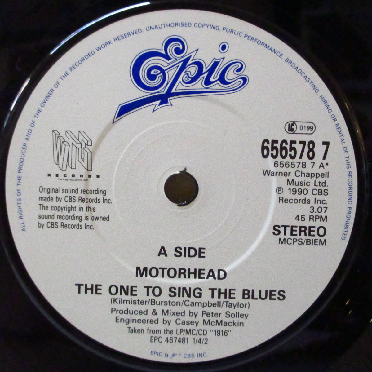 MOTORHEAD  (モーターヘッド)  - The One To Sing The Blues (EU '91 オリジナル 7インチ+光沢固紙ジャケ)