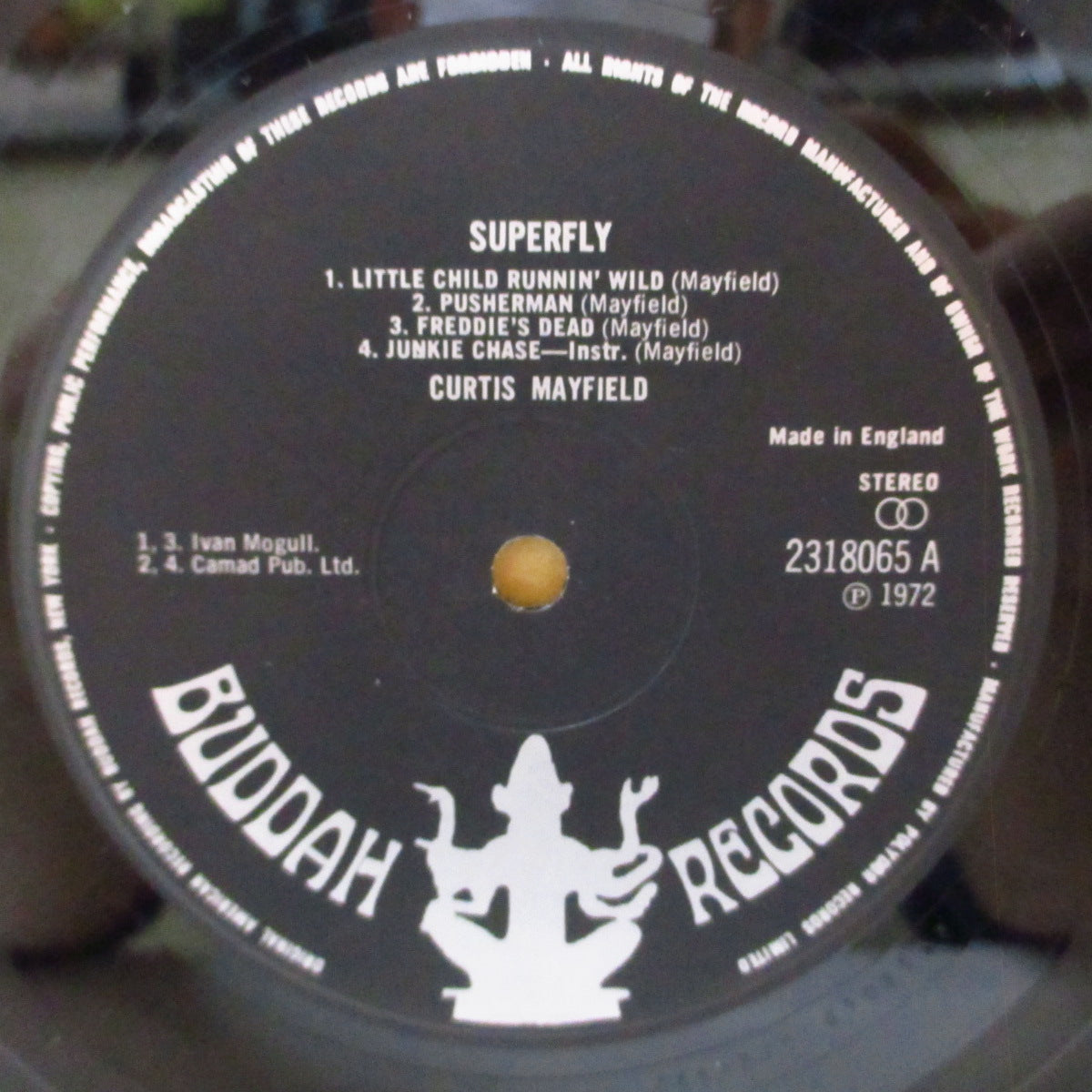 CURTIS MAYFIELD (カーティス・メイフィールド)  - Super Fly (UK '72 初回黒ラベ・オリジナル・ステレオ LP/シングル・スリーブ）近年稀な美品