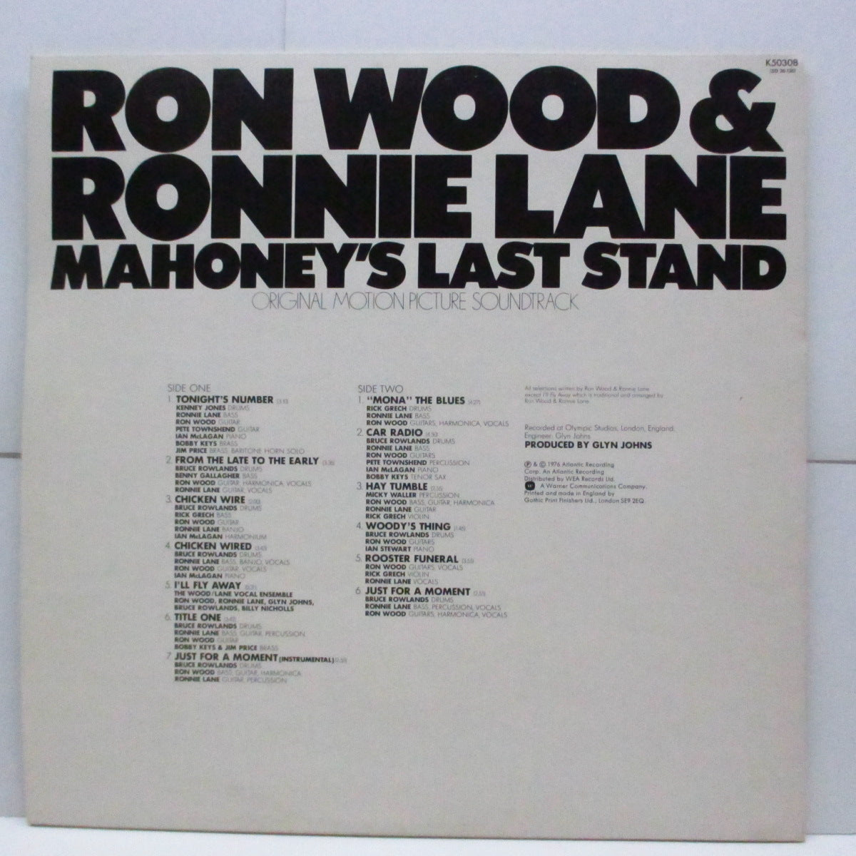 RON WOOD & RONNIE LANE (ロン・ウッド & ロニー・レーン)  - Mahoney's Last Stand (サントラ) (UK オリジナル LP)