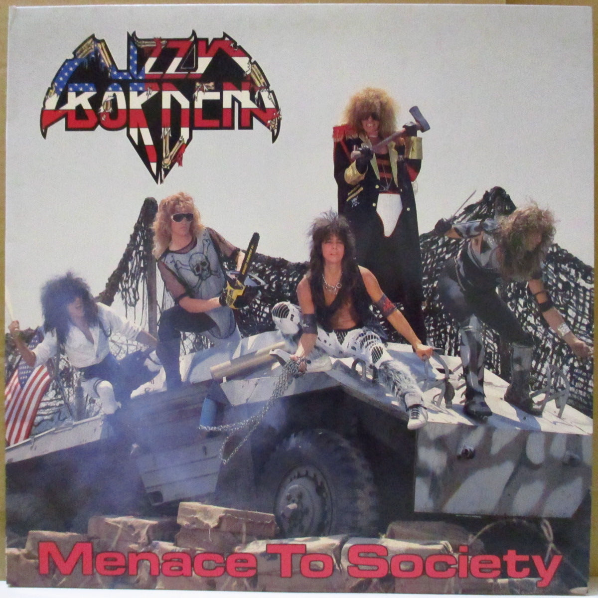 LIZZY BORDEN (リジー・ボーデン)  - Menace To Society (US オリジナル LP+ソフト紙インナー) '86年2ndアルバム