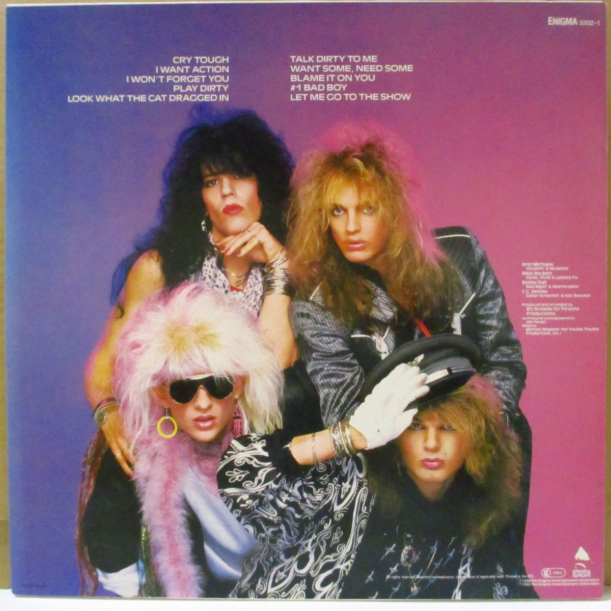 POISON (ポイズン)  - Look What The Cat Drragged In (Dutch オリジナル LP/裏面に「Enigma」表記光沢ジャケ) '86年1stアルバム