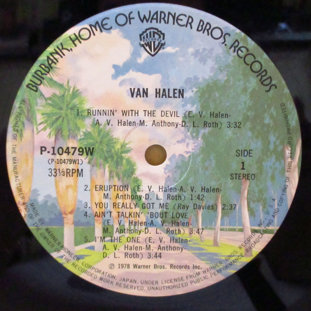 VAN HALEN (ヴァン・ヘイレン)  - 炎の導火線 - Van Halen (Japan オリジナル LP+見開きインサート/帯欠) '78年1stアルバム