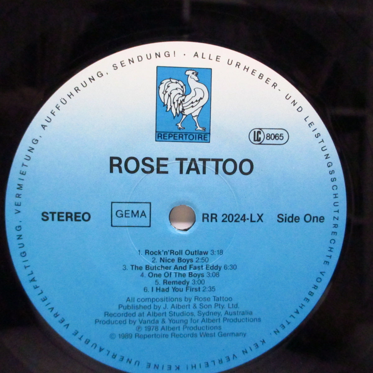 ROSE TATTOO (ローズ・タトゥー)  - S.T. [1st] (German '89 限定再発 LP+インナー/見開きジャケ）ボーナス2曲入り！