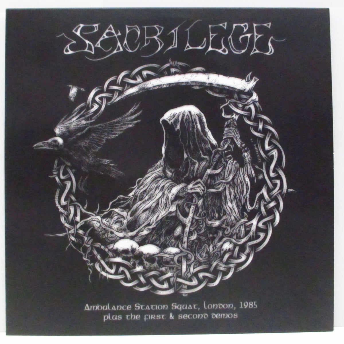 SACRILEGE (サクリレッジ)  - Ambulance Station Squat, London, 1985 Plus The First & Second Demos (Canada 200枚限定「スプラッターヴァイナル」LP+インサート）